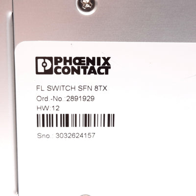 Used Phoenix Contact FL SWITCH SFN 8TX Network Switch 8x 10/100Mbps Ethernet, 24VDC