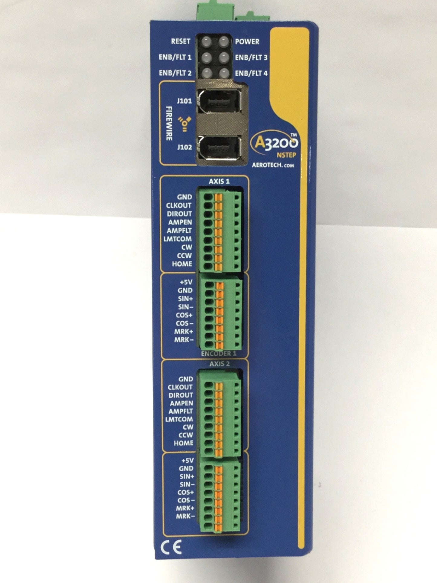 Used Aerotech NSTEP-2 A3200 Open Loop Stepper Controller 2-Axis 24-80VDC 3A, FireWire