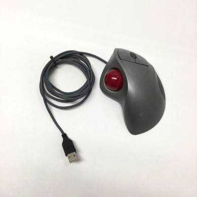 Used Logitech T-BB18 TrackMan Optical Trackball Mouse, USB, Scroll Wheel