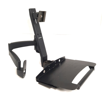 Used Ergotron 28-188-200 Combo Keyboard / Flat Panel Monitor Arm Wall Mount, Black