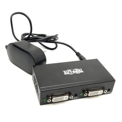 Used Tripp-Lite B119-002A Two Port DVI w/ Audio Splitter, DVI-I/D, 65 Ft Range