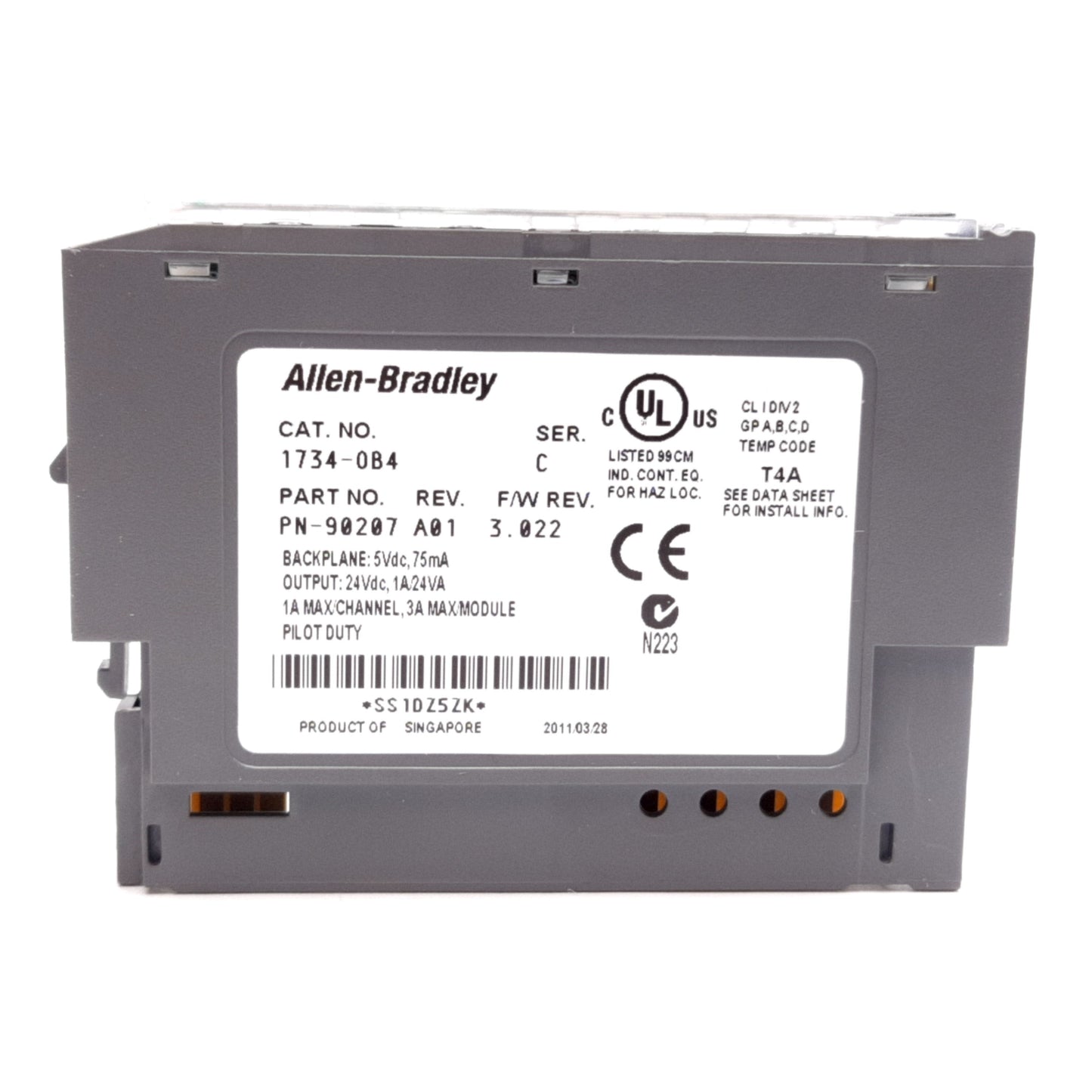 Used Allen Bradley 1734-OB4 PLC Output Module, 4-Channel, 24VDC 1A, Sourcing