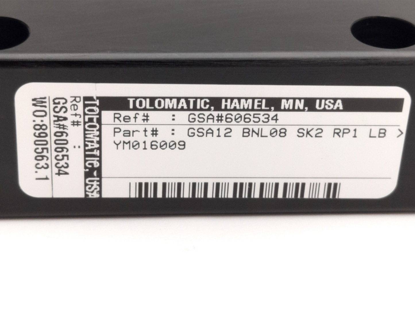 Used Tolomatic GSA12 BNL08 SK2 RP1 LB Guided Electric Actuator, 2" Stoke, 0.2" Lead