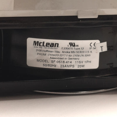 Used McClean Hoffman SF-0516-414 Enclosure Fan w/ Exhaust Grille 115VAC 120mm Fan