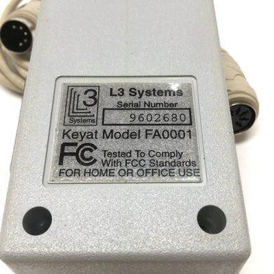 Used L3 Systems KeyAT Keyboard Port Adapter 5-pin DIN, RS-232/485 25-pin D-Sub