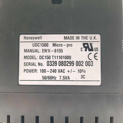 Used Honeywell UDC1500 T11101000 Micro-Pro Temperature Controller, TPSC, 100-240VAC