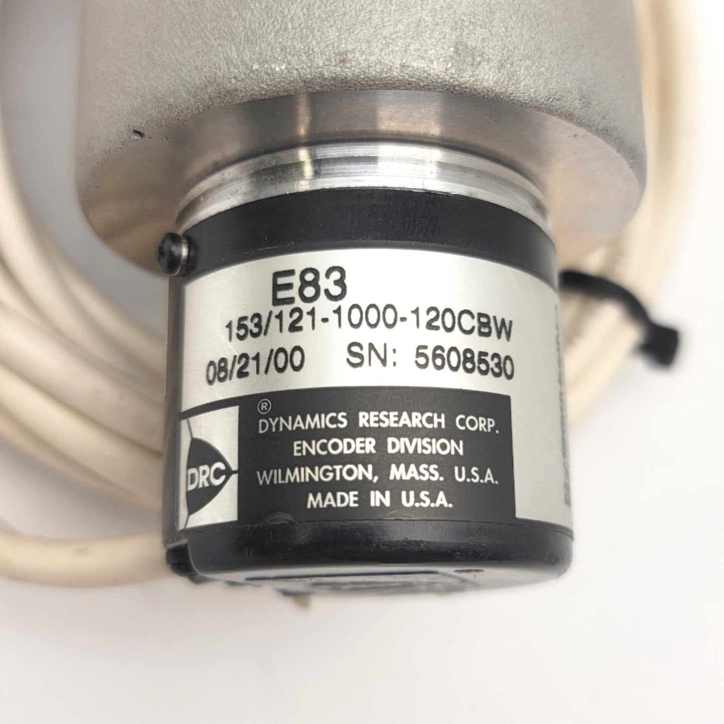 Used Dynamics Research Corp E83 153/121-1000-120CBW Incremental Encoder, 1000 Lines