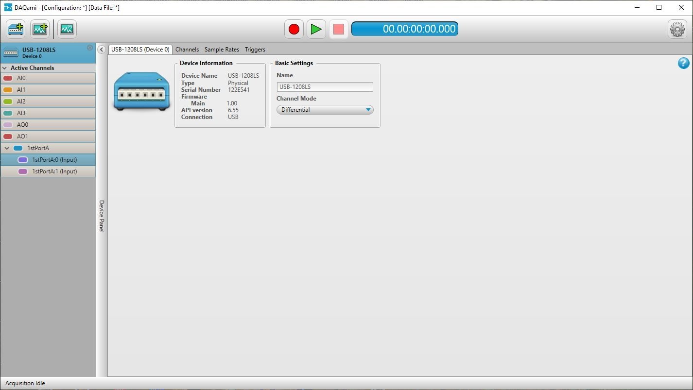 Used Measurement Computing USB-1208LS Multifunction USB DAQ, 1.2KS/s w/Cable