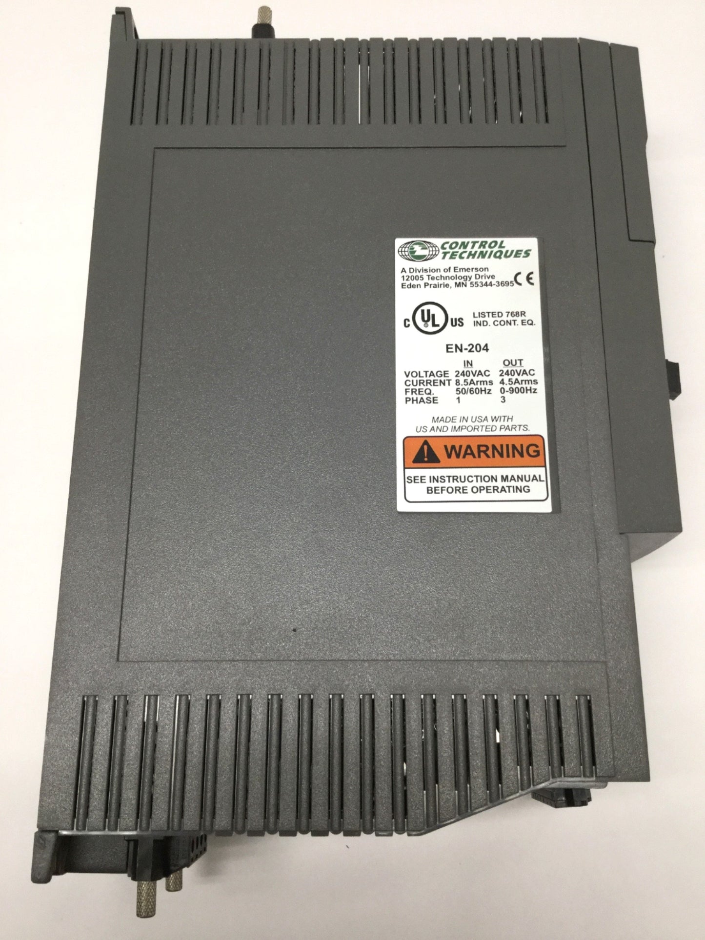 Used Control Techniques EN-204-00-000 Servo Drive 240VAC 4.5A 3PH w/FM-4 Module