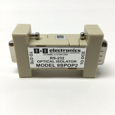 Used B&B Electronics 9SPOP2 Optical Isolator, RS-232 Rx Tx, 9-Pin, Port-Powered