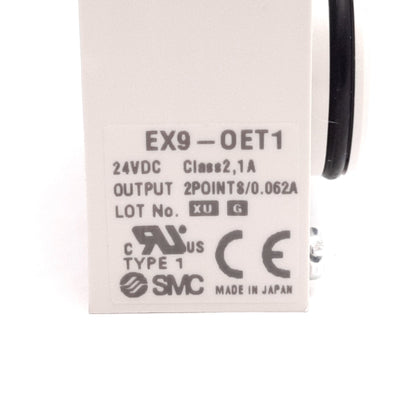 New SMC EX9-OET1 Output Block, 2-Point, Type: Source/ PNP, 24VDC, 5-Pin M12