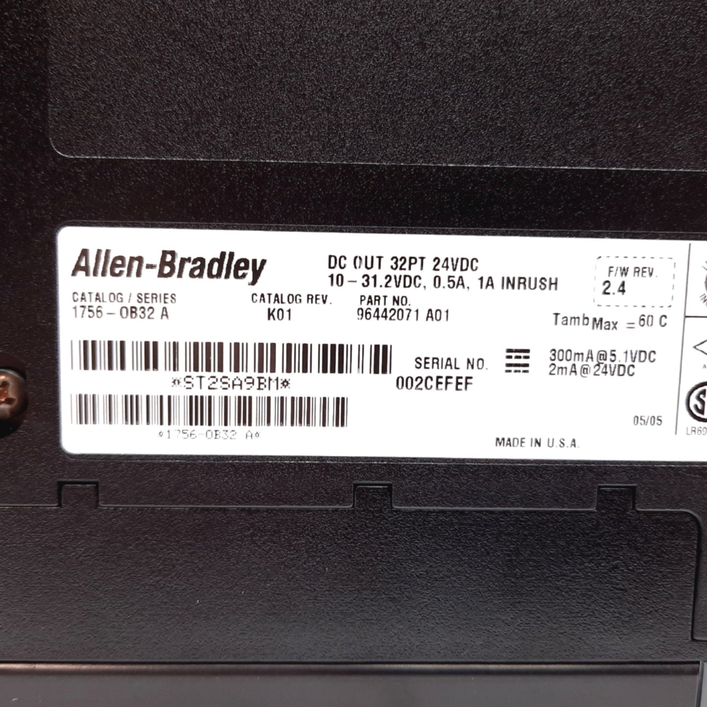 Used Allen Bradley 1756-OB32/A ControlLogix DC Output Module, Voltage: 10-31.2VDC