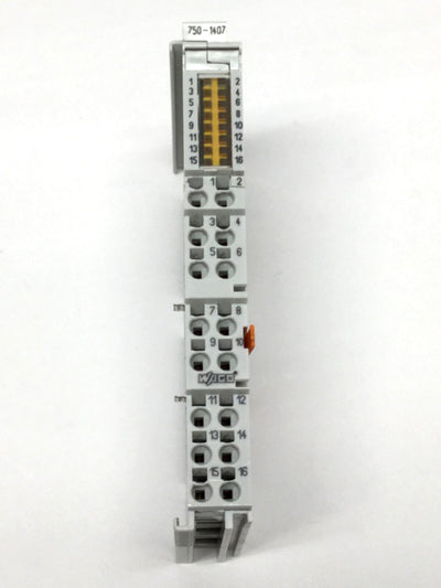 Used Wago 750-1407 PLC Digital Input Module, 16-Channel, 24VDC, Low-Side Switching