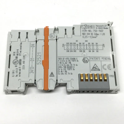 Used Wago 750-1407 PLC Digital Input Module, 16-Channel, 24VDC, Low-Side Switching