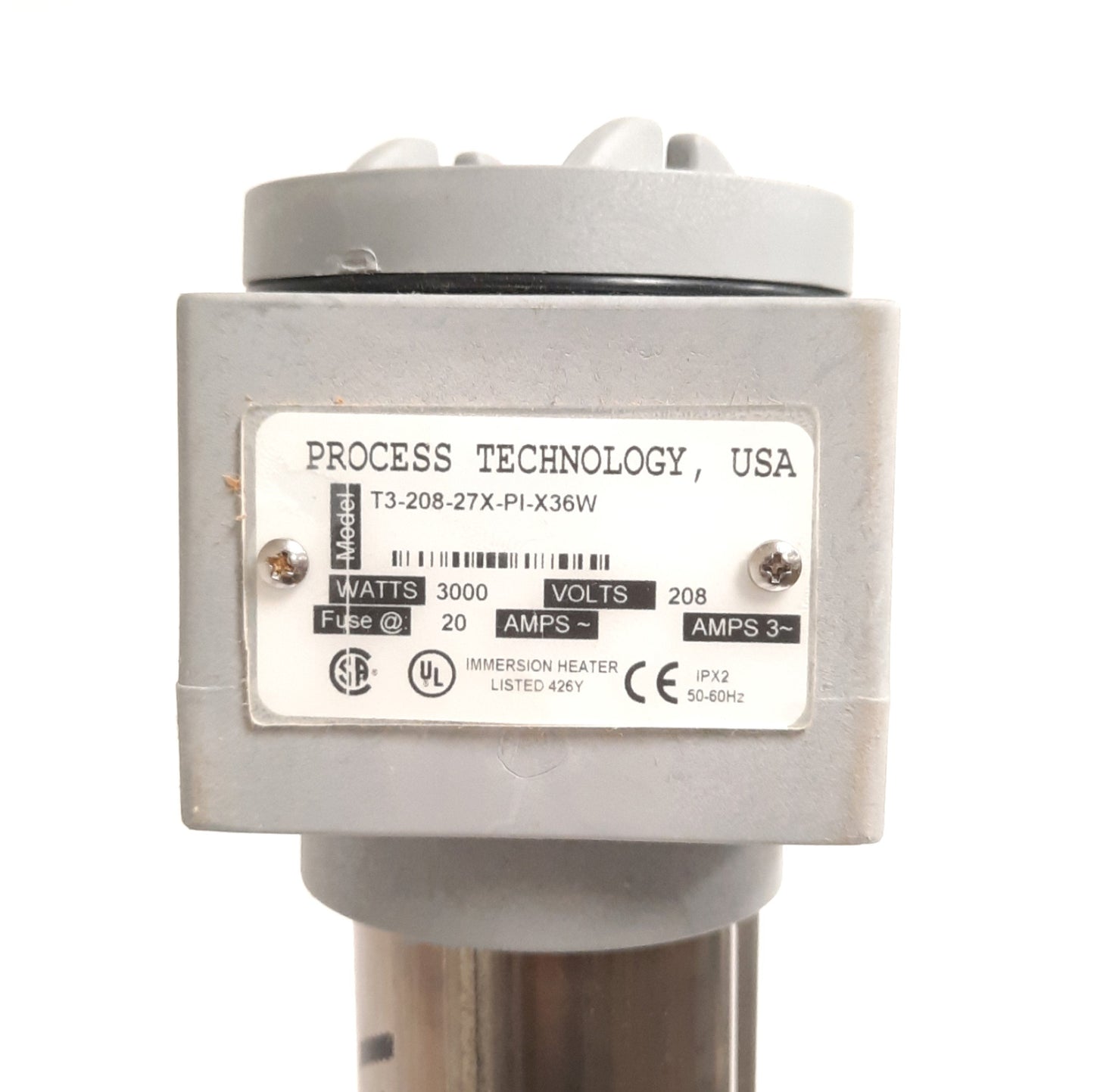 New Other Process Technology T3-208-27X-PI-X36W Titanium Immersion Heater, 3000W, 208VAC