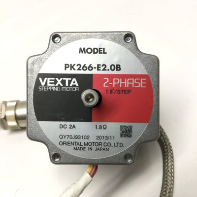 Used Oriental Vexta PK266-E2.0B Stepping Motor, Double Shaft, 2-Phase, 1.8ø, NEMA 23