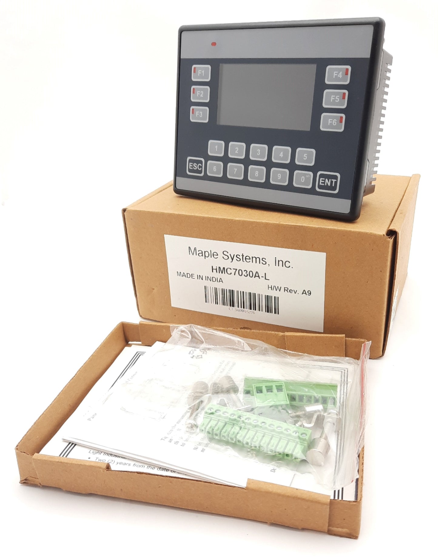 New Maple Systems HMC7030A-L HMI + PLC 3" LED 18 Key 24VDC 125mA, 32 Bit 3:1