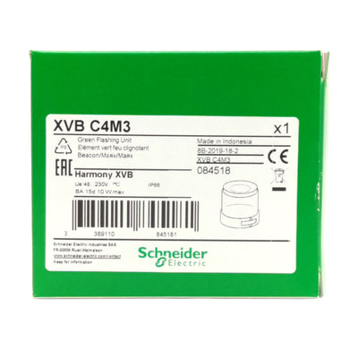 New Schneider Electric XVB C4M3 Green Indicator Bank, 48-230 VAC, 70mm, No Bulb