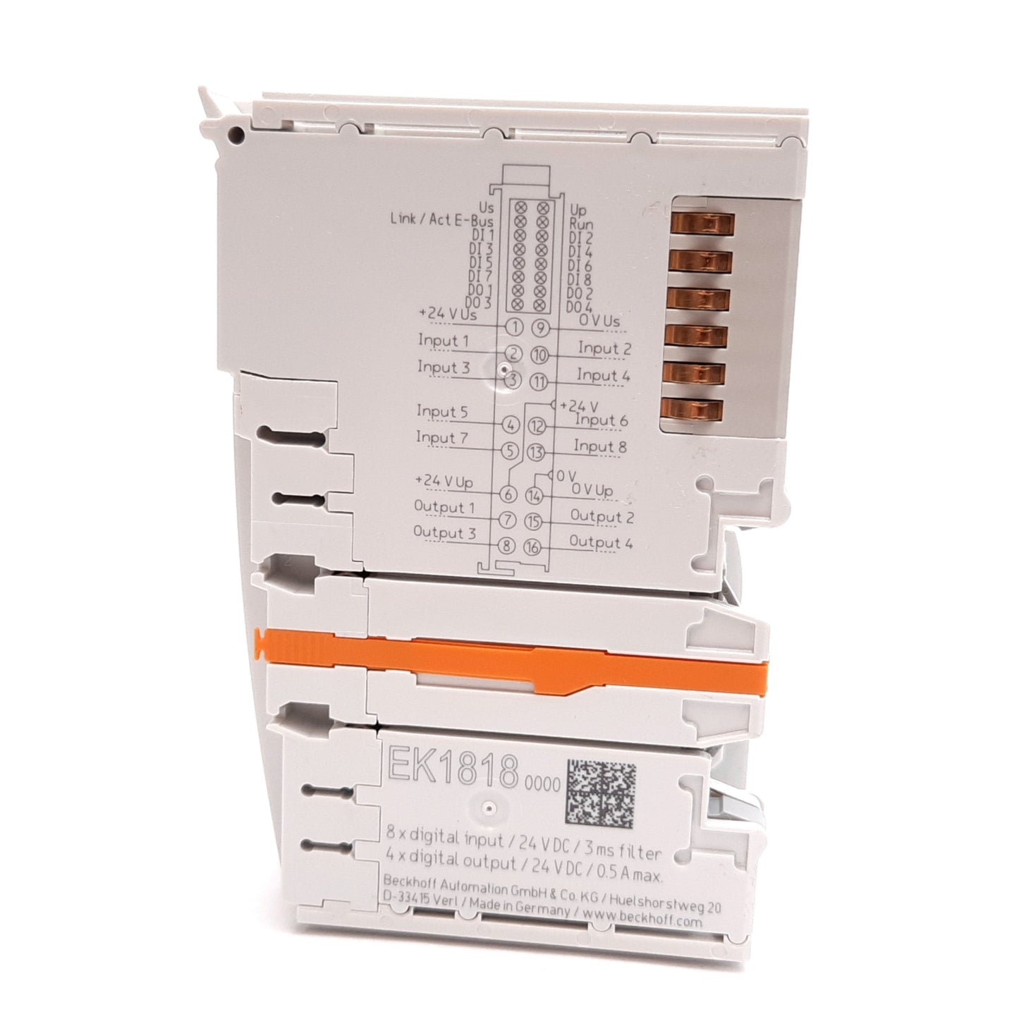 New Beckhoff EK1818 EtherCAT Coupler Module, 8x Digital Inputs & 8x Digital Outputs