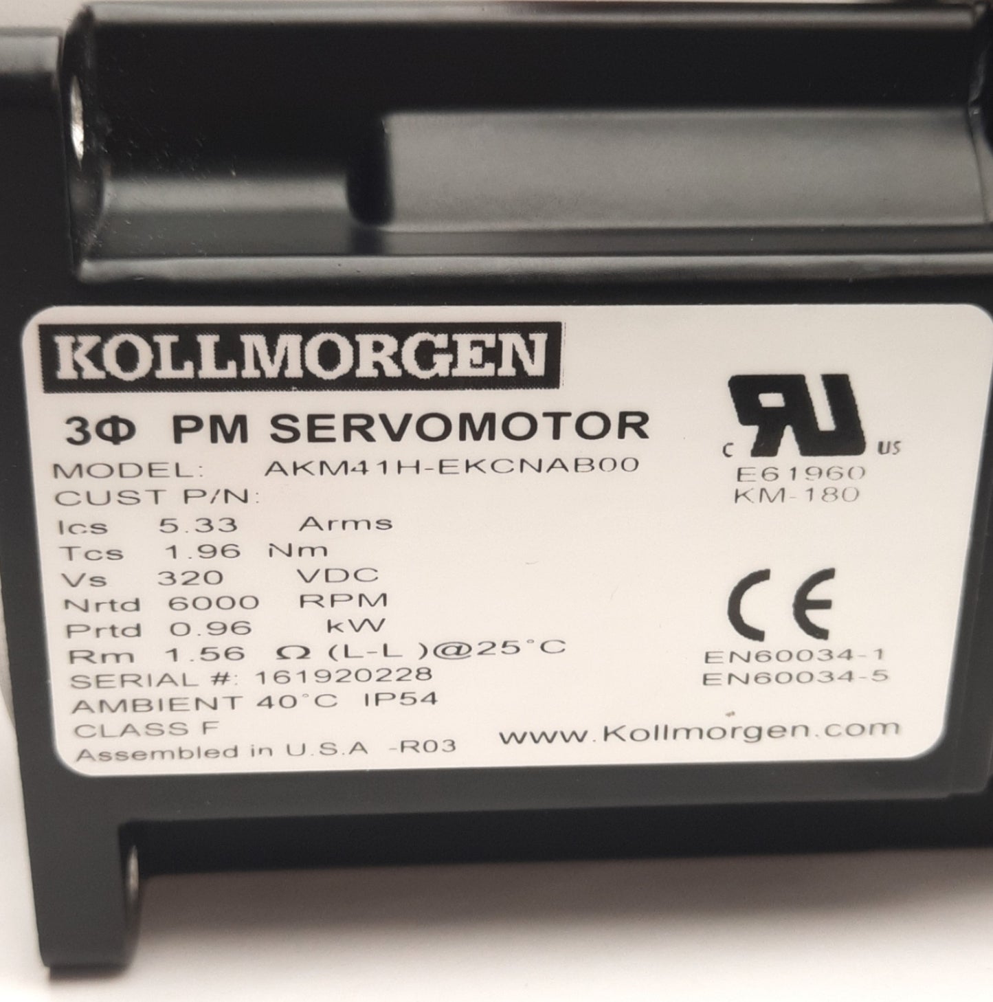 New – Open box Kollmorgen AKM41H-EKCNAB00 Servo Motor, 84mm Frame, w/ BiSS Multi Turn Encoder