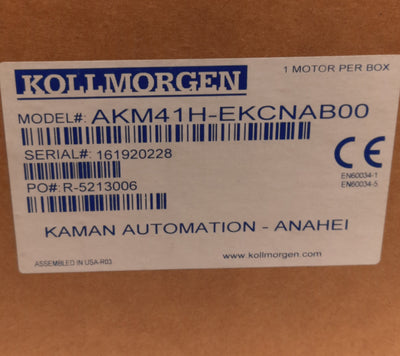 New – Open box Kollmorgen AKM41H-EKCNAB00 Servo Motor, 84mm Frame, w/ BiSS Multi Turn Encoder