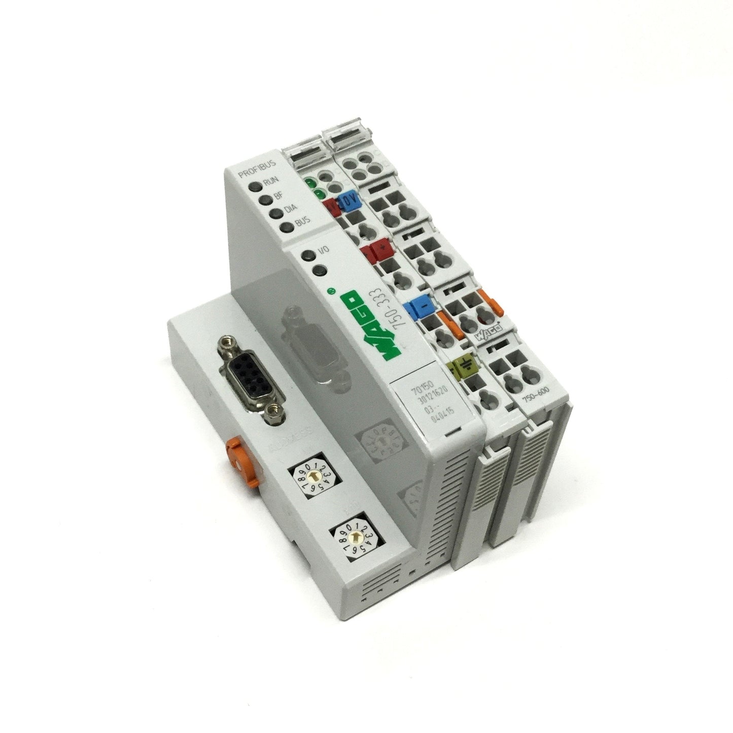 Used Wago 750-333 PROFIBUS DP Fieldbus Coupler Module, 9-Pin Dsub, 12MBd, 24VDC