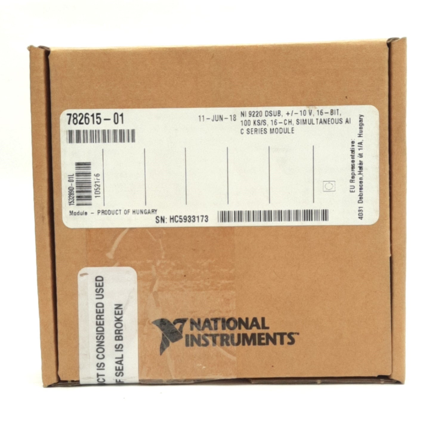 New National Instruments 782615-01 C-Series NI 9220 DSUB Voltage Input Module 16-Bit