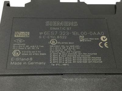 Used Siemens 6ES7 323-1BL00-0AA0 SIMATIC Digital I/O Module 16 DI x 16 DO, 24VDC 0.5A