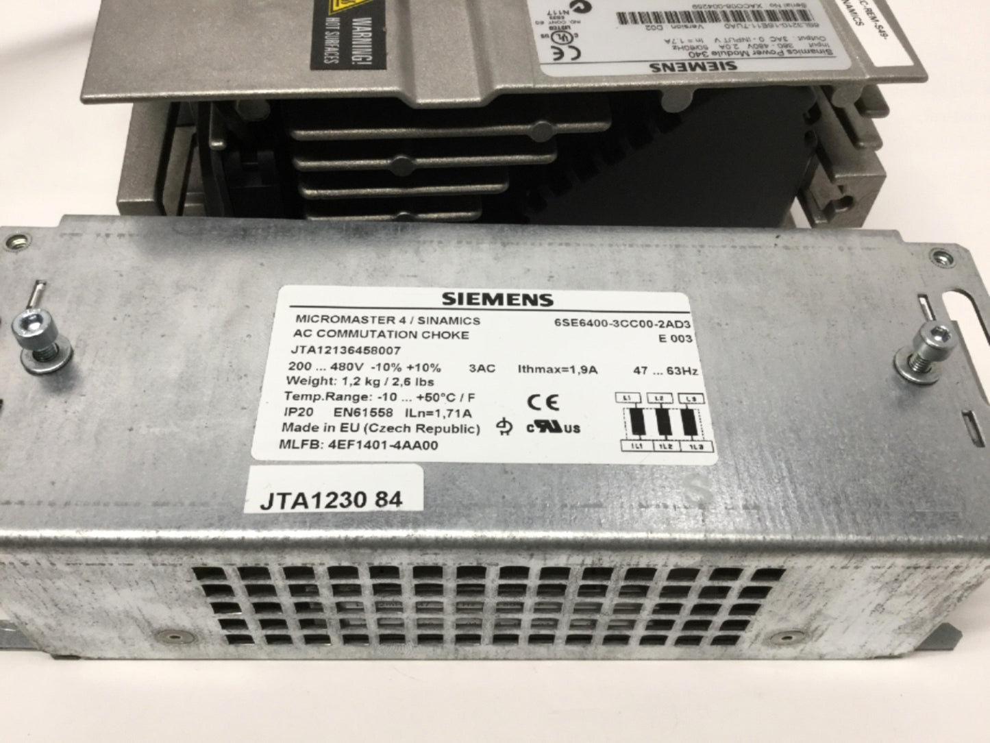 Used Siemens 6SL3210-1SE11-7UA0 Sinamics Power Module 340, 0.55kW, 3-Phase 380-480VAC