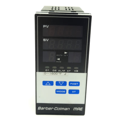 Used Barber-Colman MAE1-40300 Temperature Controller, Relay Out, Type J 0-1600øF