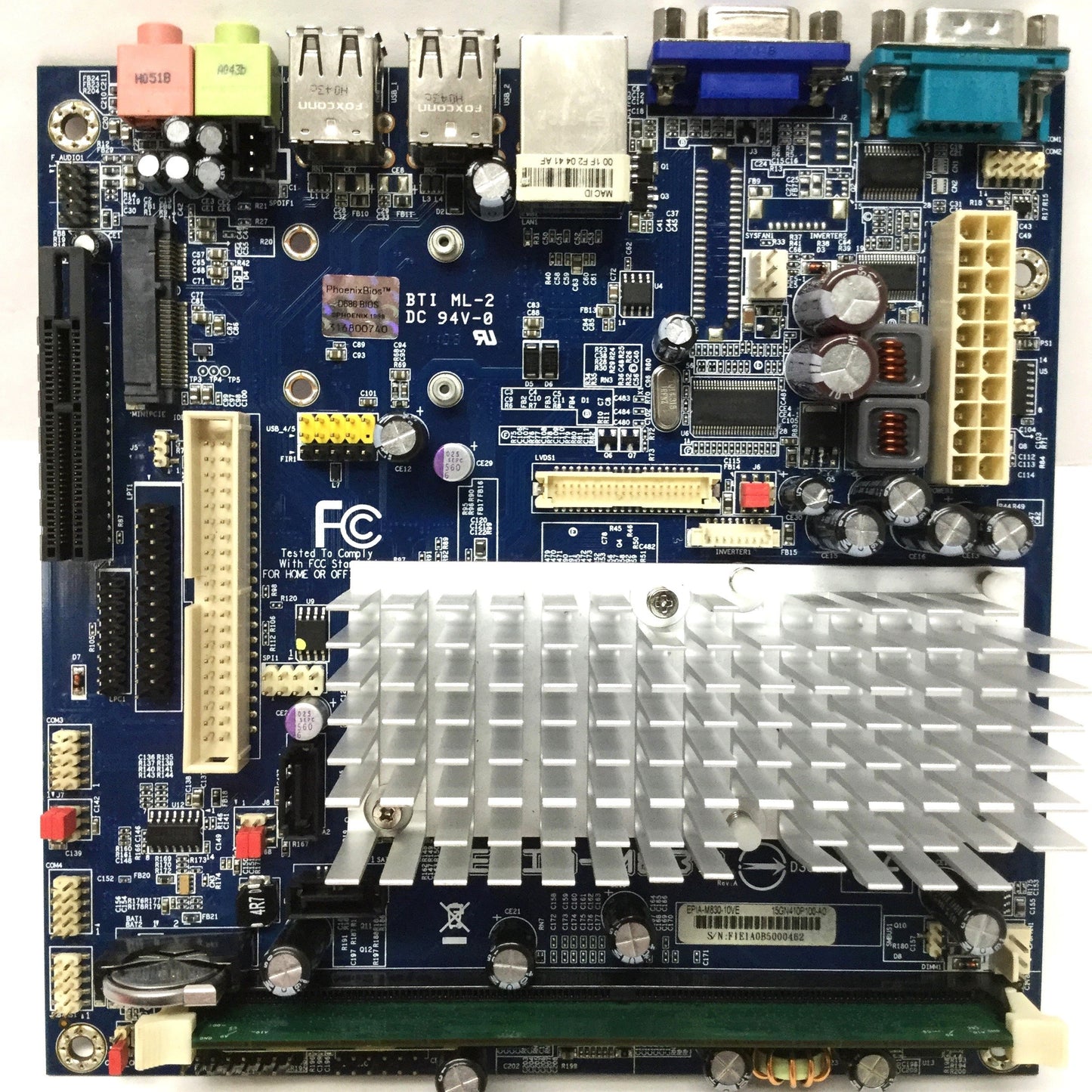 Used VIA EPIA-M830-10VE Mini-ITX Embedded Motherboard 1.0GHz Nano E CPU, 512MB RAM