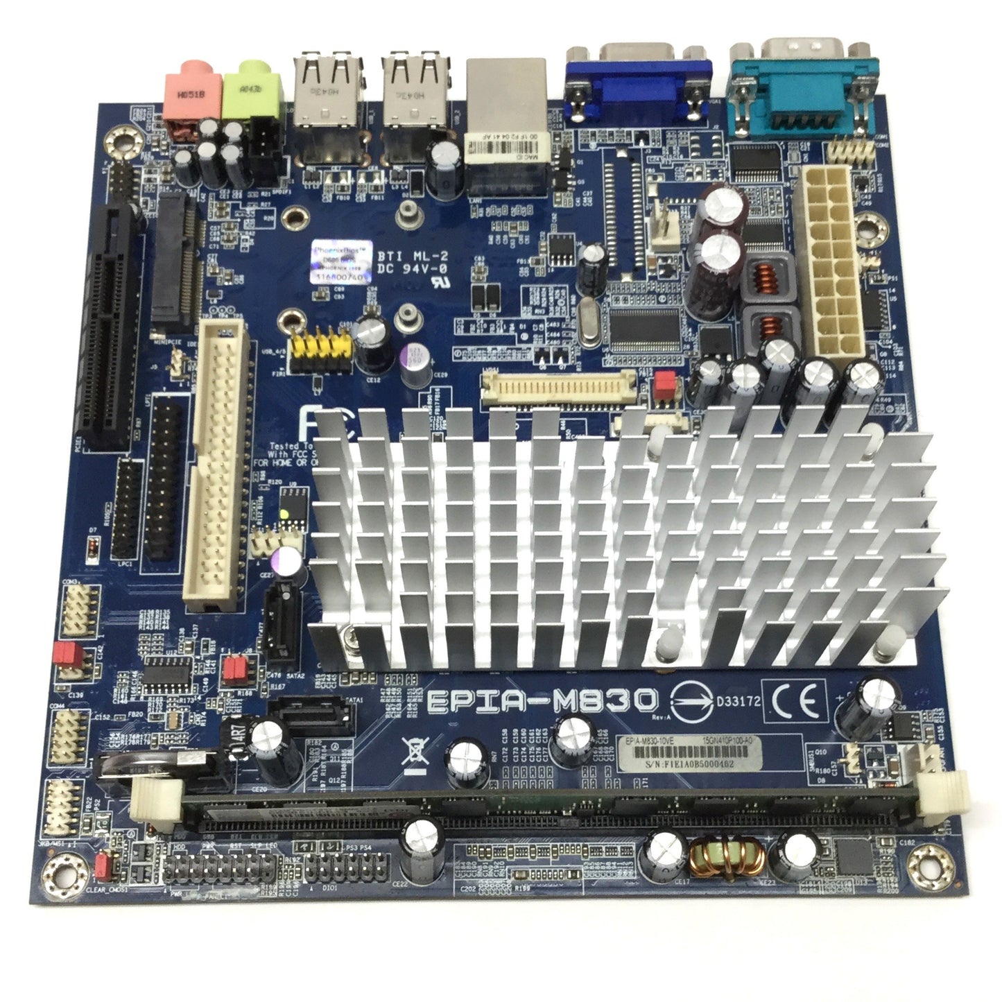 Used VIA EPIA-M830-10VE Mini-ITX Embedded Motherboard 1.0GHz Nano E CPU, 512MB RAM