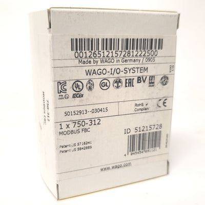 Wago 750-312 MODBUS Fieldbus Coupler Module 512 Bytes, 6000 Points, 24VDC