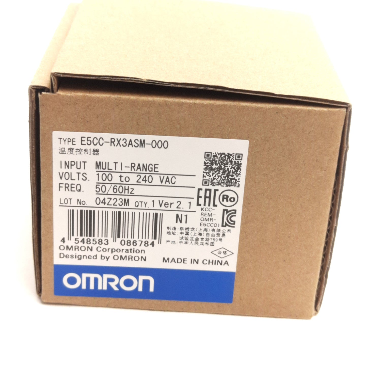 New Omron E5CC-RX3ASM-000 Temperature Controller 100-240VAC, Relay Output SPST-NO