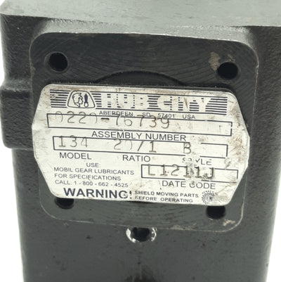 Used Hub City 0220-76739 Right Angle Worm Gear Reducer, 20:1, 56C, 0.625" Output