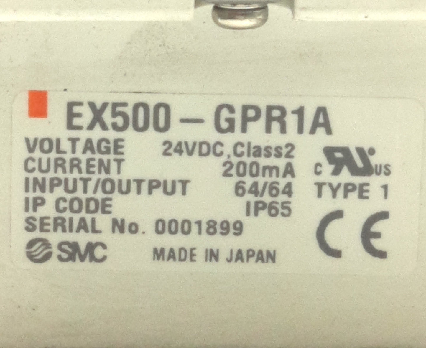 Used SMC EX500-GPR1A Profibus DP Gateway Interface, 64-Points, 24V DC 200mA