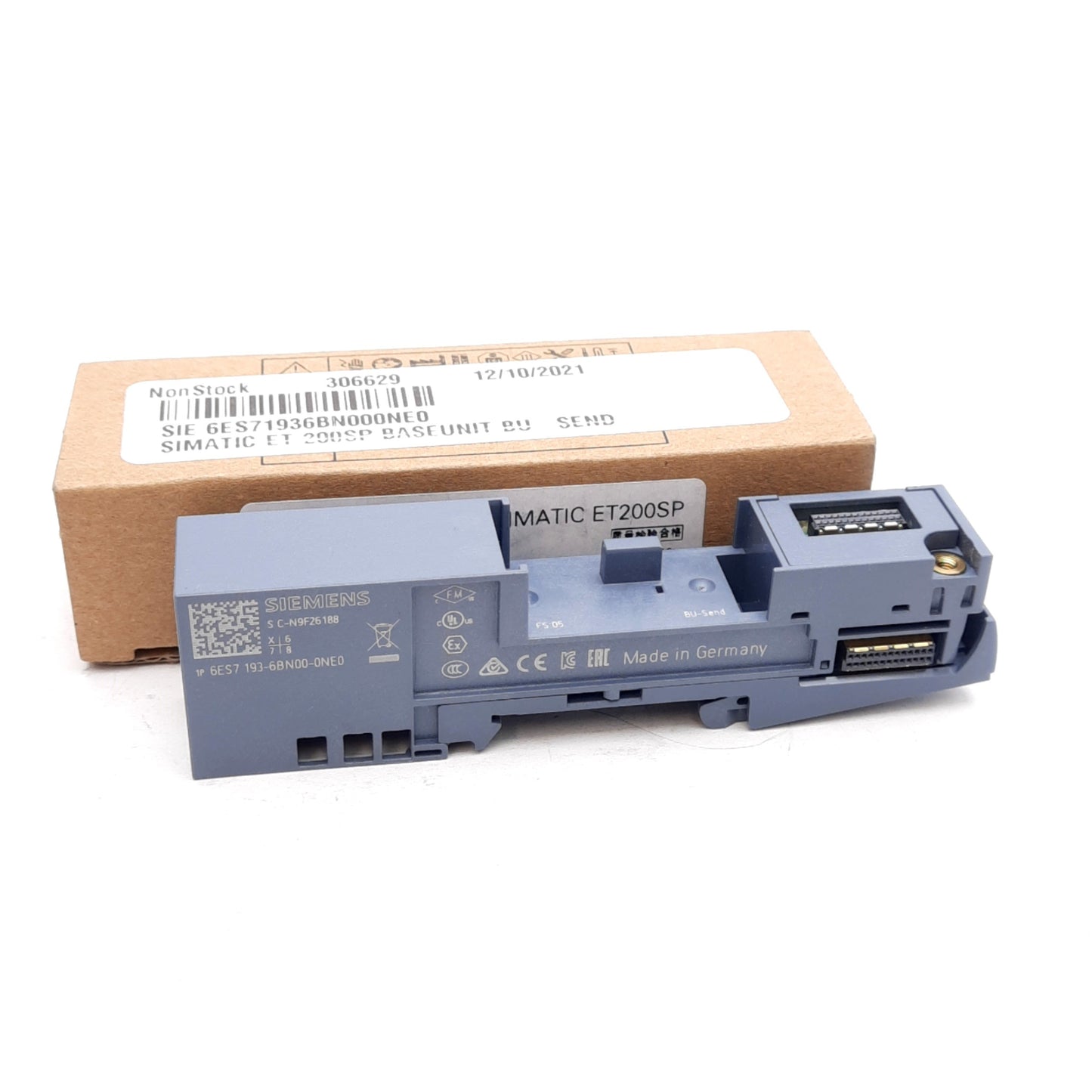 New Siemens 6ES7 193-6BN00-0NE0 Base Unit For SIMATIC ET 200SP, DIN Rail Mount