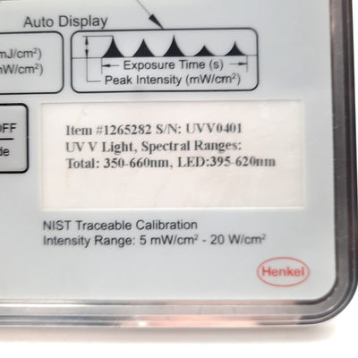 Used Loctite Henkel 1265282 Radiometer Dosimeter 350-660nm 5mW/cm2-20W/cm2 8mm Input