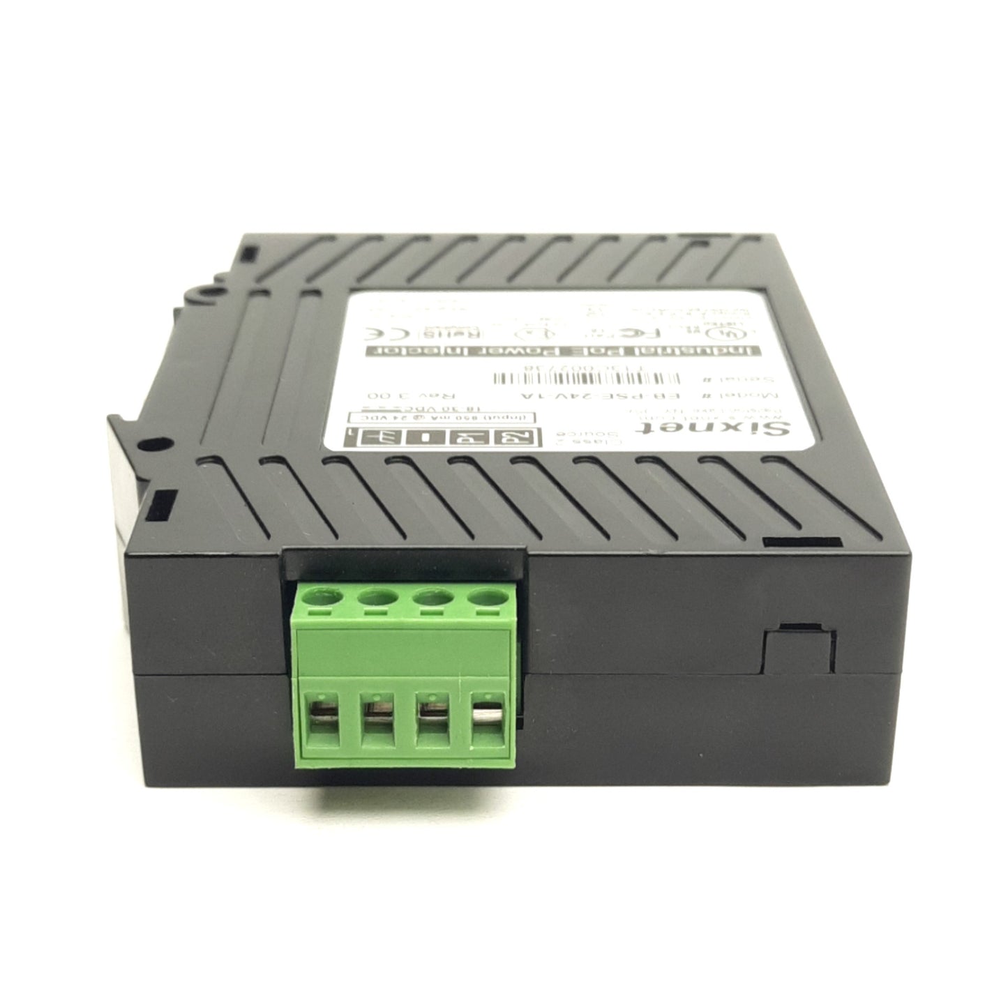 Used Sixnet EB-PSE-24V-1A Industrial PoE Power Injector, 1-Port, Input: 24V DC