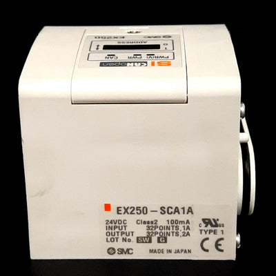 New – Open box SMC EX250-SCA1A CANopen Serial Interface Unit, 24VDC 100mA, 32 I/O, PNP