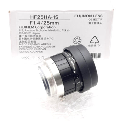 New Fujinon HF25HA-1S Machine Vision Lens C-Mount 1.5MP, 25mm Focal, F1.4-F22 Iris