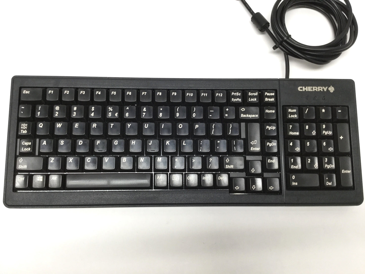 Used Cherry ML5200 Ultra Slim XS Compact Mechanical Keyboard USB, 103-Key w/Num Pad