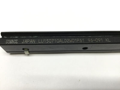 Used NSK LU15 Linear Ball Bearing Slide Carriages (x2) on 710mm Guide Rail Way