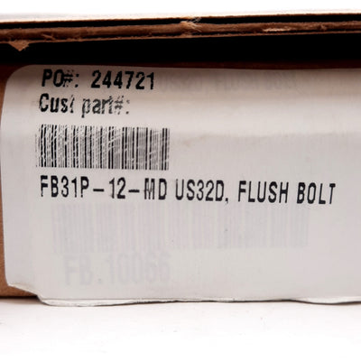 Used Ives FB31P-12-MD US32D Automatic Flush Bolt Pair, Stainless Steel, 12in Rod