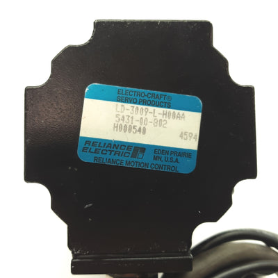 Used Reliance Electric LD-3009-L-H00A Servo Motor, 14mm Shaft, 2000PPR, 76mm Frame