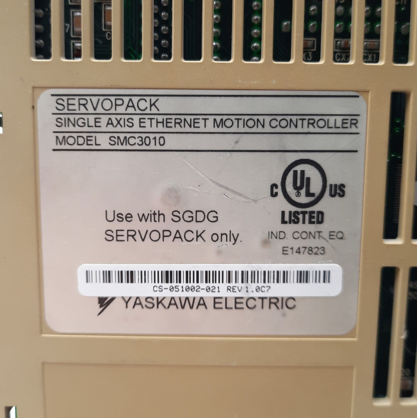 Used YASKAWA SMC3010 Ethernet Motion Controller, 1-Axis, 10baseT, for Legend Series