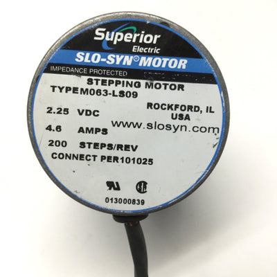 Used Superior Electric M063-LS09 SLO-SYN Synchronous Stepping Motor, NEMA 23, 2.25VDC