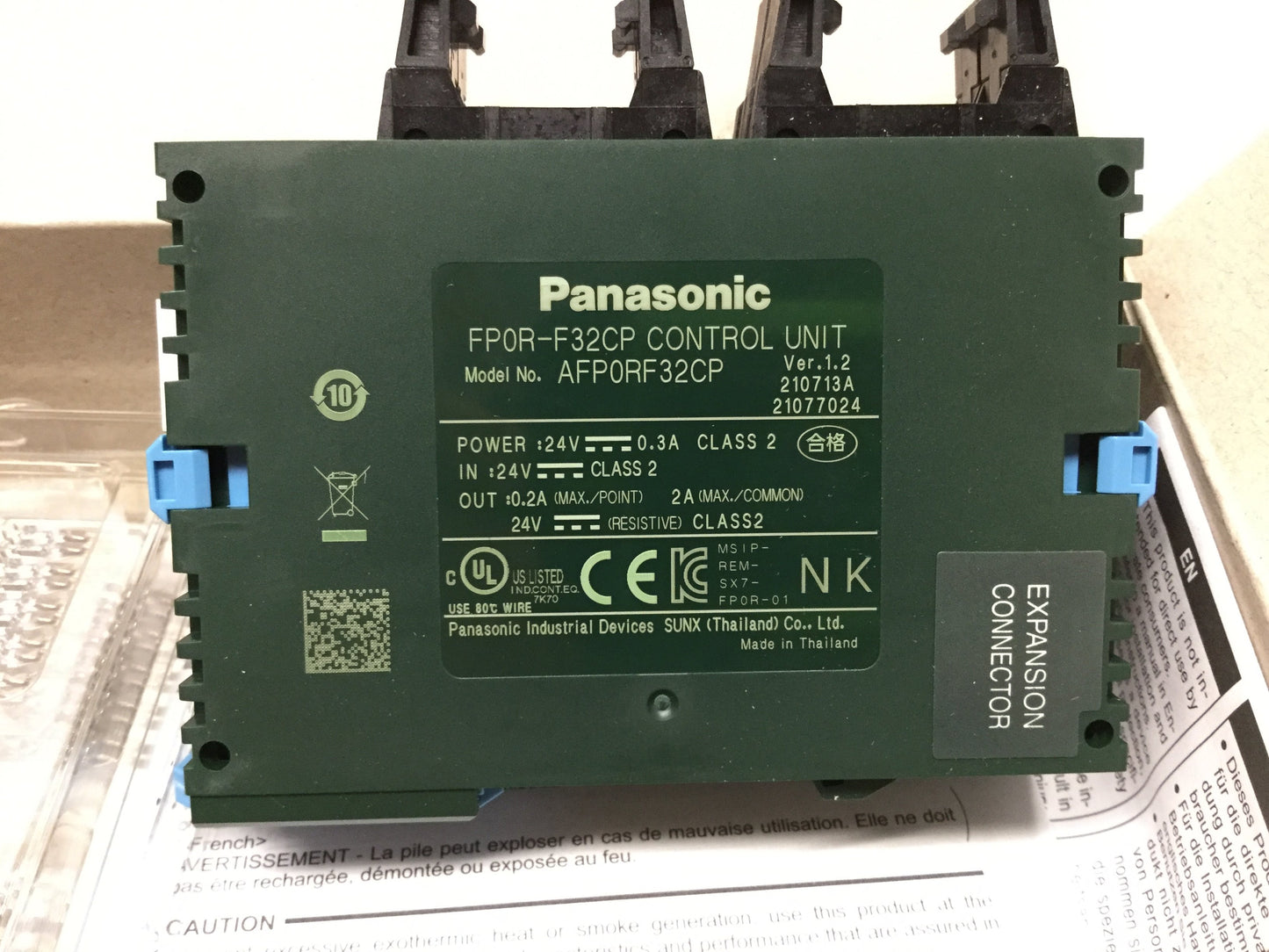 New – Open box Panasonic AFP0RF32CP PLC Control Unit 16x Input, 16x Output, USB, RS232, 24VDC