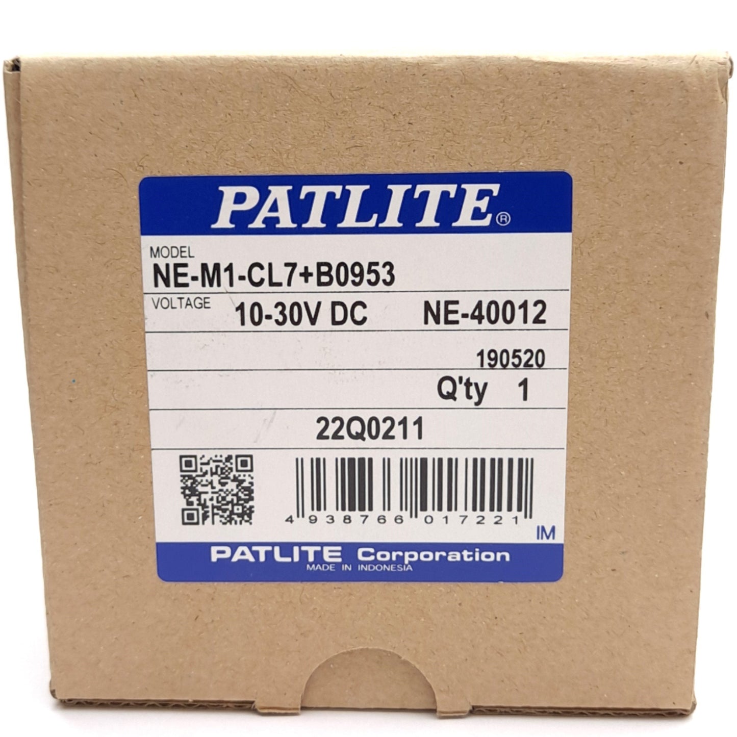 New Patlite NE-M1-CL7+B0953 Signal Light, ø57mm, 10-30VDC, 7 Color LED, 2m Cable