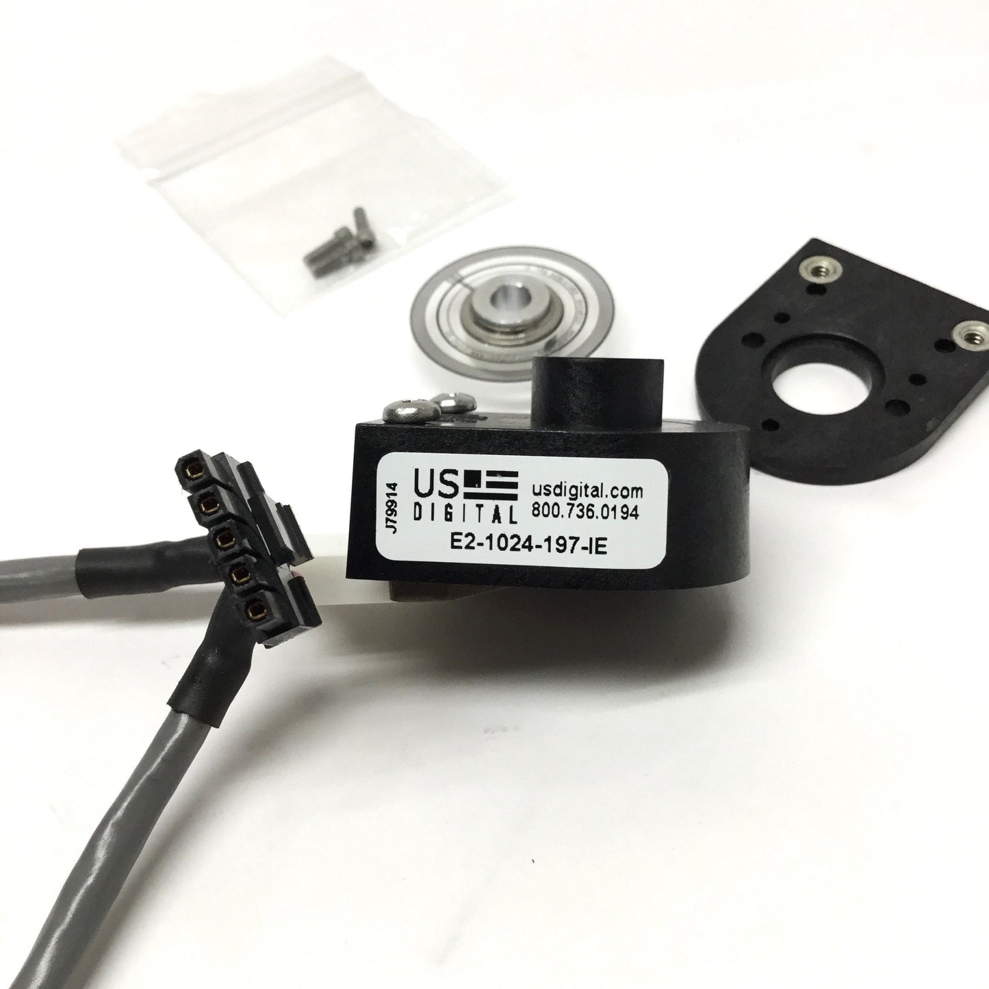 Used US Digital E2-1024-197-IE Rotary Optical Kit Encoder Indexed 1024CPR, Ø5mm Shaft